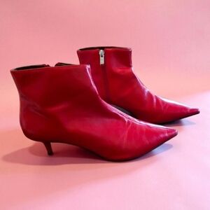 ZARA Trafaluc Red Ankle Boots